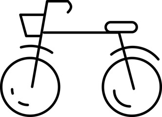 Sticker - Bicycle Icon In Black Outline.