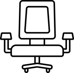 Poster - Office Chair Icon In Black Outline.