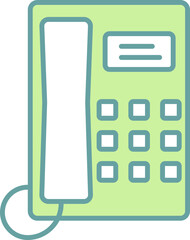 Poster - Telephone Icon In Green And White Color.