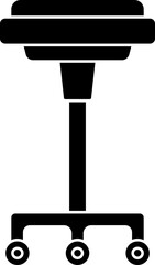 Poster - Flat Style Wheel Stool Icon In B&W Color.