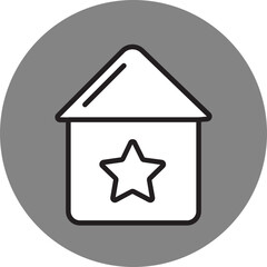 Sticker - Black Stroke House Review Grey Circle Icon.