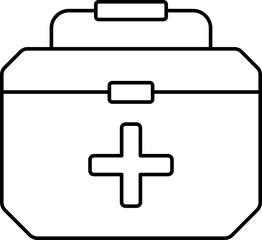 Poster - First Aid Kit Icon In Thin Line Art.