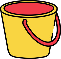 Wall Mural - Bucket Icon In Red And Yellow Color.