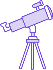 Poster - Illustration of Tripod Telescope Icon in Flat Style.