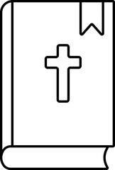 Poster - Flat Style Bible Book Icon In Black Line Art.