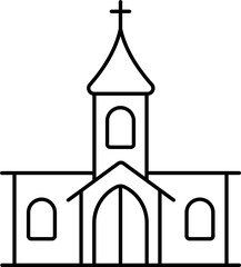 Wall Mural - Linear Style Church Icon.