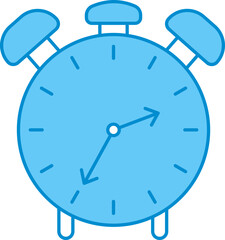 Poster - Alarm Clock Icon In Blue And White Color.