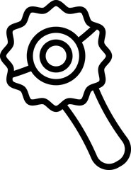 Sticker - Rattle Icon In Black Outline.