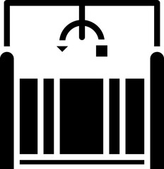 Poster - Crib Icon In B&W Color.