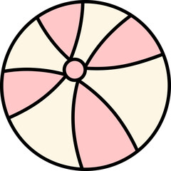 Poster - Pink And Light Yellow Color Ball Icon In Flat Style.