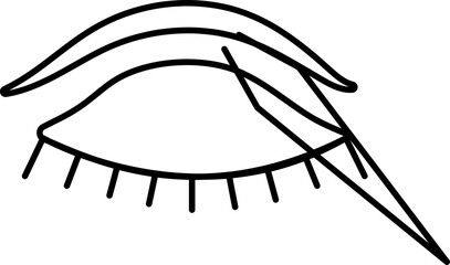 Poster - Closed Eyes With Tweezers Icon In Line Art.