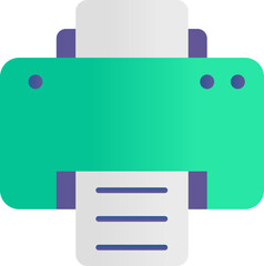 Sticker - Illustration Of Printer Green And Blue Icon In Flat Style.