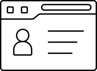 Sticker - Account or Profile Page Icon In Black Line Art.