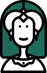 Poster - Bridal Or Woman Icon In Flat Style.