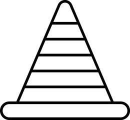 Sticker - Traffic Cone Icon In Black Line Art.