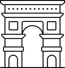 Canvas Print - Arc De Triomphe Icon In Black Outline.