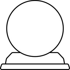 Sticker - Crystal Ball Icon In Black Line Art.