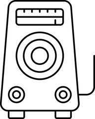 Canvas Print - Old Speaker Icon In Black Line Art.