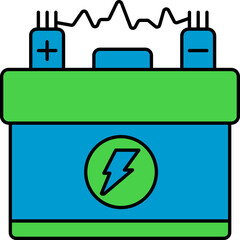 Sticker - Tubular Battery Green And Blue Icon.