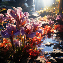 Enchanting Irises In Full Bloom

