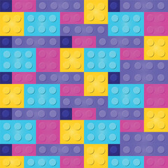 Background is made of a multicolored plastic constructor.