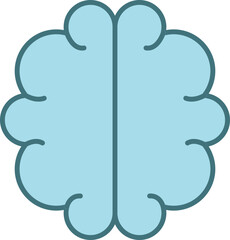 Canvas Print - Flat Style Brain Icon Or Symbol In Blue Color.