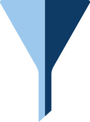 Poster - Blue Funnel Or Filter Icon In Flat Style.