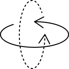 Poster - Overlapping Circle Rotate With Dotted Line Arrow Icon In Black Color.