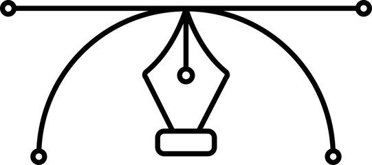 Poster - Black Linear Path Tool Icon Or Symbol.