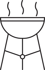 Poster - Isolated Bbq Grill Icon In Line Art.