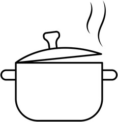 Poster - Isolated Rice Cooker Icon In Line Art.