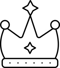 Poster - Isolated Crown Icon In Black Line Art.