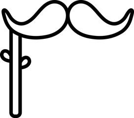 Canvas Print - Isolated Mustache Stick Icon In Line Art.