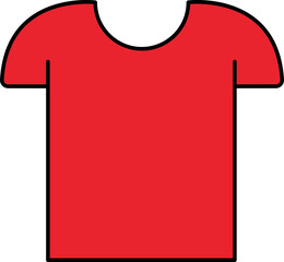 Wall Mural - Isolated Red T-shirt Icon In Flat Style.