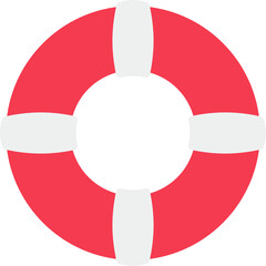 Canvas Print - Lifebuoy Icon In Red And White Color.