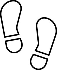 Sticker - Shoes Footprint Icon In Line Art.