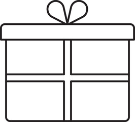 Poster - Black Outline Illustration Of Gift Box Icon.