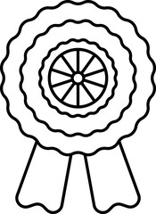 Wall Mural - Ashoka Wheel Badge Thin Line Icon.