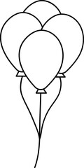 Wall Mural - Isolated Balloon Icon In Line Art.