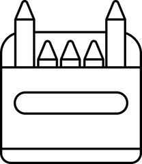 Poster - Crayons or Color Pencil Box Icon In Line Art.