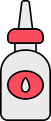 Wall Mural - Isolated Glue Bottle Icon In Red And Grey Color.