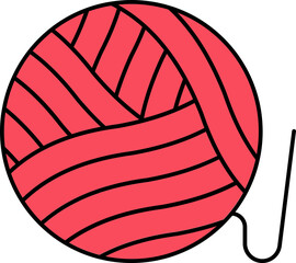 Poster - Red Thread Ball Icon In Flat Style.