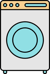 Poster - Tricolor Washing Machine Icon In Flat Style.