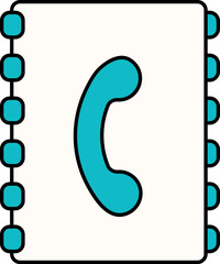 Sticker - Contact Book Turquoise And White Icon.