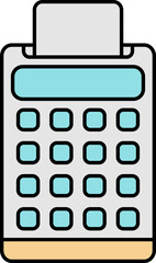 Poster - Flat Style Pos Machine Icon In Grey And Blue Color.