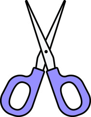 Sticker - Blue Scissor Icon On White Background.