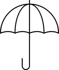 Canvas Print - Open Umbrella Icon In Black Line Art.