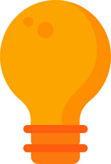 Wall Mural - Orange Bulb Icon On White Background.