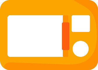 Sticker - Orange And White Microwave Icon In Flat Style.