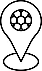 Poster - Soccer Play Location Place Icon In Black Outline.